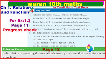 TN 10th maths ch 1, ex 1.3, page 11 and 12, Progress check and Thinking corner
