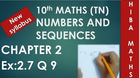 10th class maths chapter 2 exercise 2.7 q no 9|TN New Syllabus TN Samacheer portions