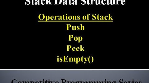 Stack Operations | Push | Pop | Peek | isEmpty()