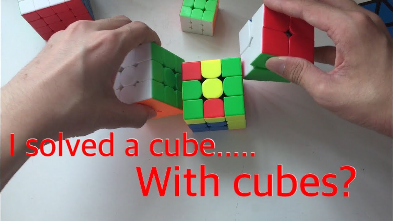 I solved a cube with cubes? I solved it without touching it? (Got rage in this video)