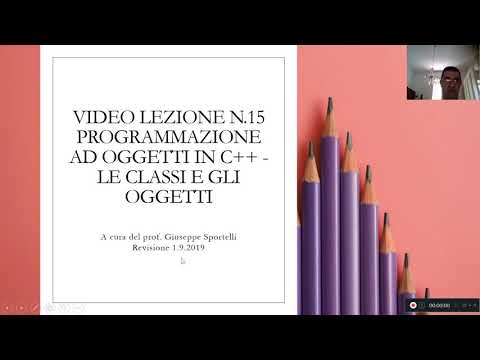 Video Lezione n.15 - Le classi e gli oggetti in C++