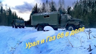 Урал 4320 по снегу / Разведка зимних дорог.