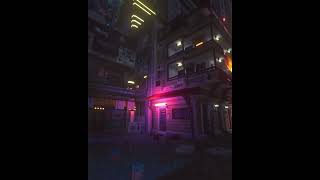 down in the rainy streets near apartments in the mercantile district #cloudpunk #gaming