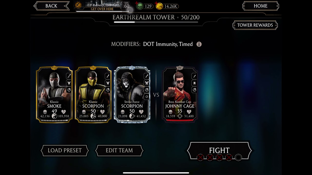Boss 50 Earthrealm Tower - MK Mobile