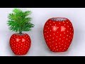 Strawberry Flower vase // Easy making Flower pot // ফুলদানী তৈরি দেখুন