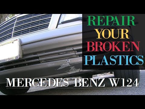 Mercedes Benz W124 – Repair broken plastics such as bumper, pilar A o C, fan clutch cover DIY repair