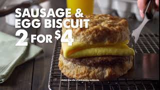 TWO Sausage & Egg Biscuits For $4
