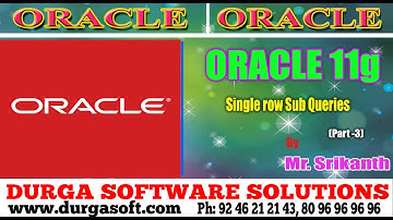 Oracle Tutorial ||onlinetraining||Single row Sub Queries Part - 3 by Srikanth