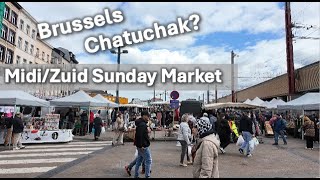 Brussels Midizuid Sunday Market Short Walking Tour Asmr