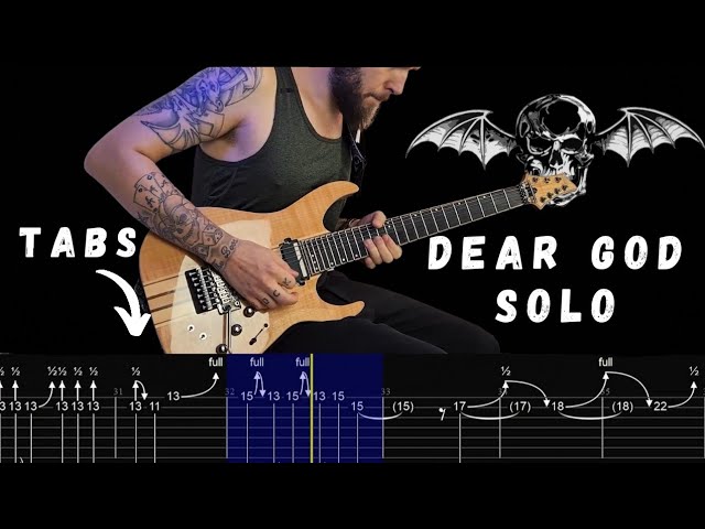 Avenged Sevenfold - Dear God Guitar Solo Cover | Tabs On Screen class=