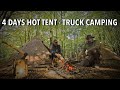 Uk hot tent camping in rain  camp fire cooking