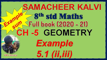 TN 8th maths full book / Geometry / Example  5.1 ( ii ,iii) / samacheer kalvi 2020-21