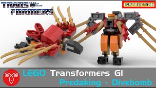 Lego Transformers MOC G1 Divebomb Predaking/Predacons Instruction How to Micro Eagle Mecha Tutorial