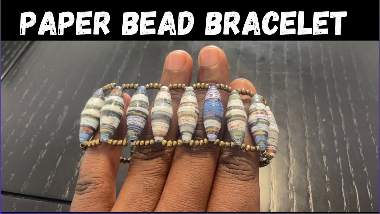 ♻️ Paper Bead Bracelet from Magazine Paper 