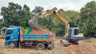 KOMATSU PC120-5K Loading to Dump Truck 5ton (FULL HD HDR VIDEO)