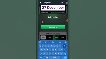 Frog Farm Daily Cipher Code | 27 December | Frog Farm Daily Cipher Code video |