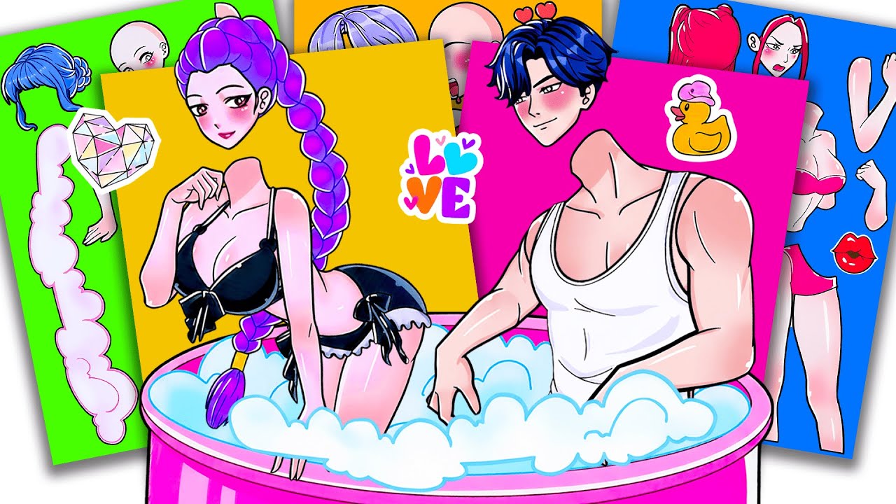 KPOP DEMON HUNTERS Sticker Couple Jinu x Rumi | Sticker Book DIY