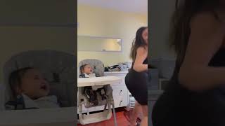 Mama and son doing laundry a happy day/# short video