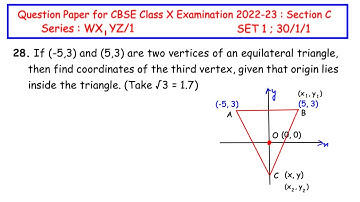 Q28 - If (-5,3) and (5,3) are two vertices of an equilateral triangle, then find coordinates of
