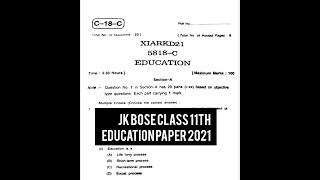 Jkbose class 11th education paper 2021|| jkbose 11th education paper 2021 #paper screenshot 3
