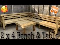 DIY 4x2 Bench and Table Outdoor Sofa Time-Lapse