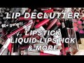 MAKEUP DECLUTTER 2020 // Lip Products: lipstick, liquid lipstick & more