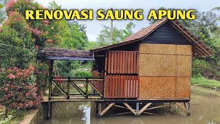 Proses renovasi saung apung pedesaan dari awal sampai akhir