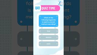 Q41 - 💥 Java MCQ | Which Keyword Prevents Method Overriding? | final Keyword Explained | Zing Coders