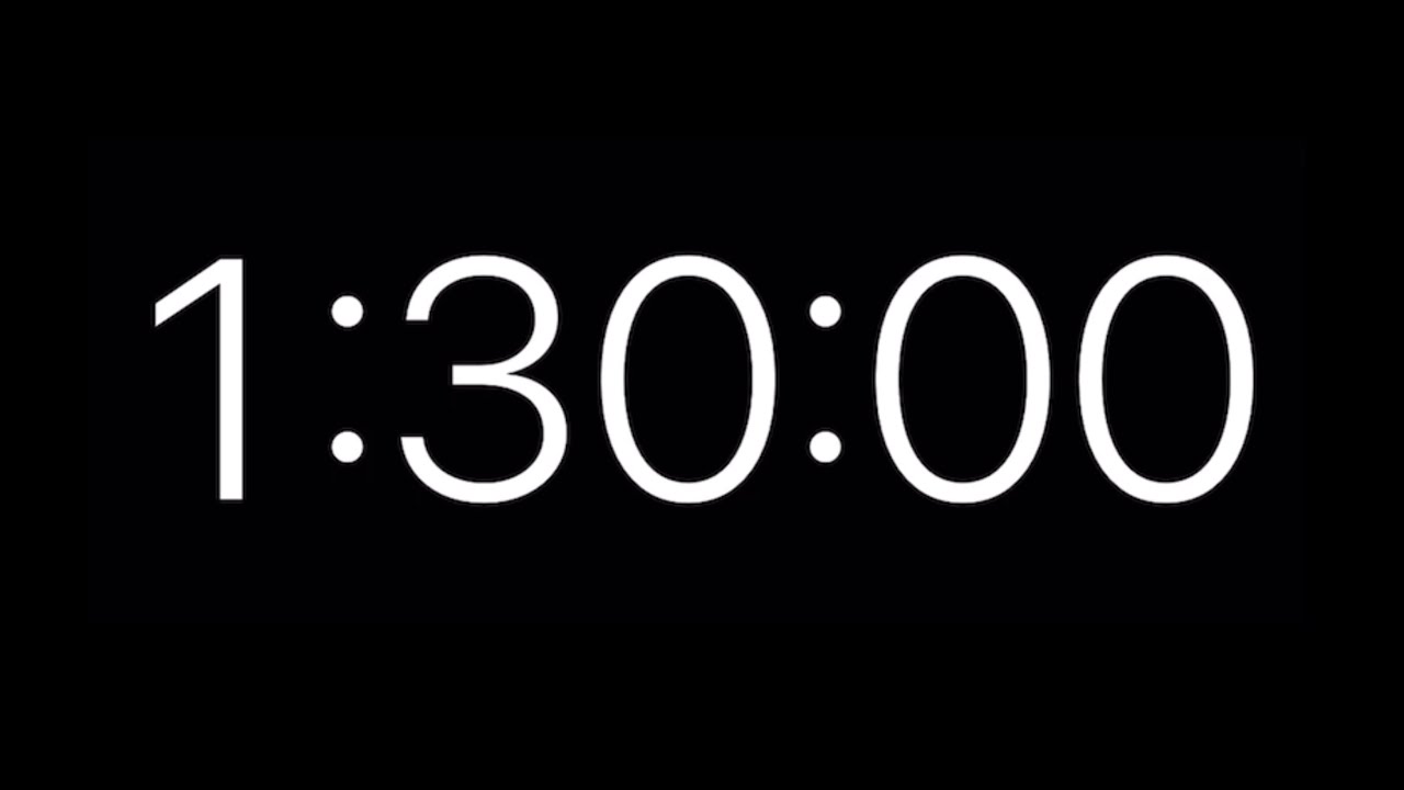 1 hour 30 minute countdown timer นับเวลาถอยหลัง 1 ชั่วโมง 30 นาที