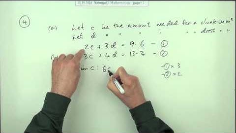 2016 Nat 5 Mathematics  paper 1 number 4