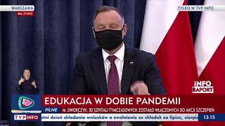 Powrót Uczniów Do Szkół. Sesja Q&A Z Udziałem Prezydenta I Ministra Edukacji I Nauki