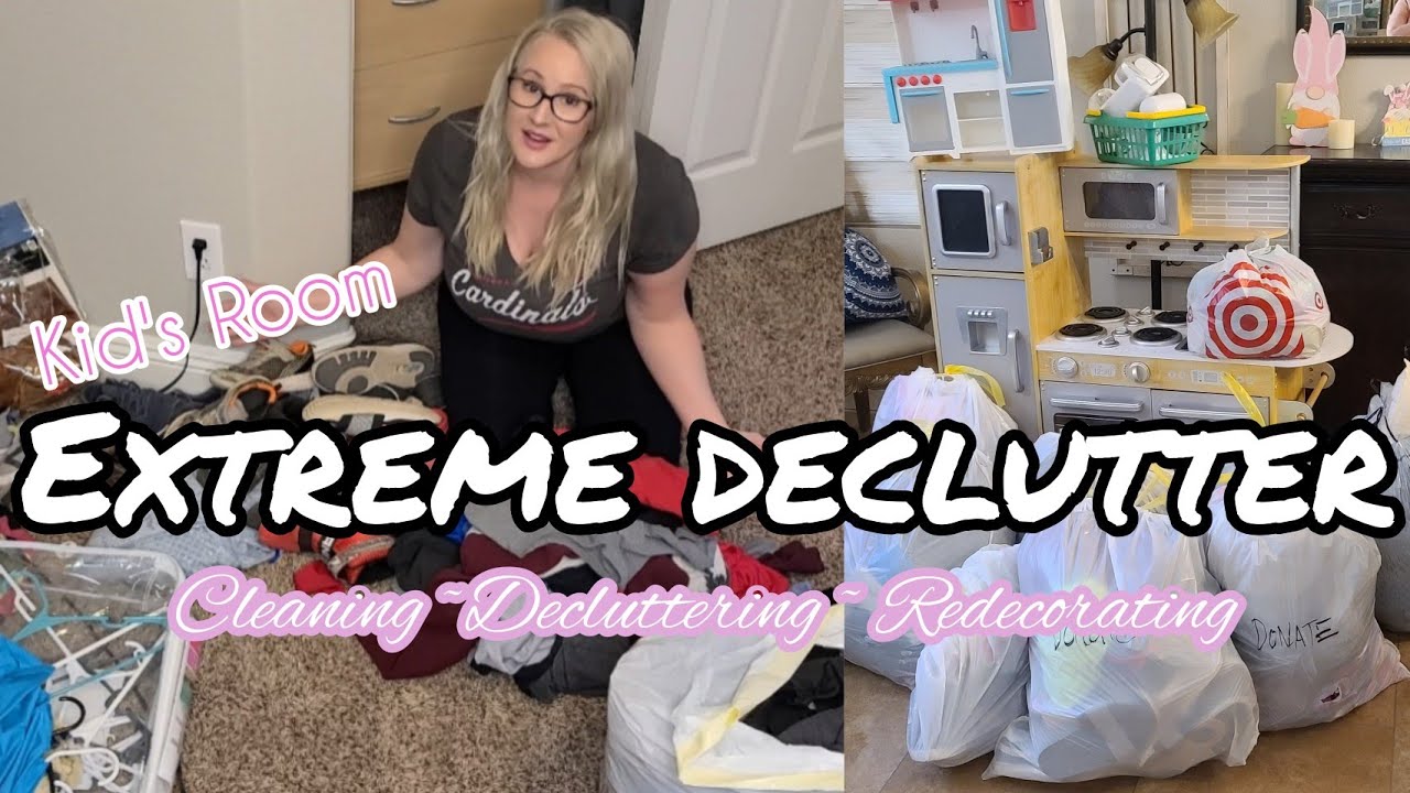 EXTREME DECLUTTER | CLEAN WITH ME MOTIVATION | KIDS ROOM MAKEOVER - YouTube