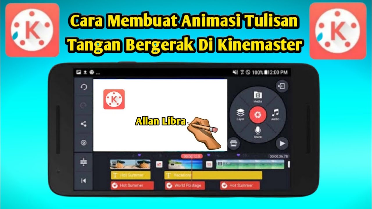 cara membuat tulisan tangan bergerak di kinemaster 