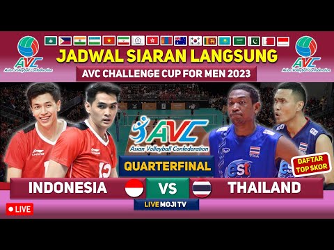 Jadwal Siaran Langsung Voli Putra Indonesia Vs Thailand Live Moji Tv &amp; Vidio #avcchallengecup2023
