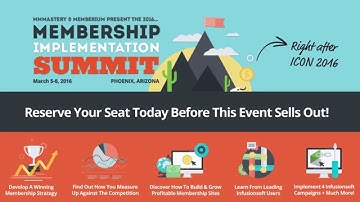 Infusionsoft Training Event Right After ICON 2016 - Membership Implementation Summit