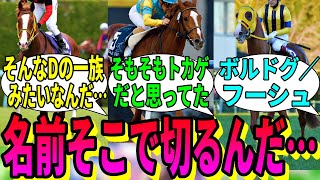 【競馬の反応集】「「えっそこで切るの!？」ってなった馬の名前」に対する視聴者の反応集