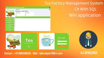 Tea Factory Management System | Final Year Project | Flat Design UI