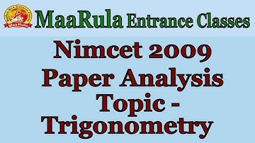 Trigonometry Questions Solution || Nimcet 2009 Paper Analysis || Amit Katiyar