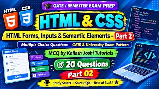 HTML & CSS MCQ Questions  Part 02 | Forms, Inputs & Semantic Elements | GATE & Semester Exam Prep