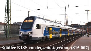Stadler KISS emeletes motorvonat első üzemnapja a 100a vonalon (815 007)