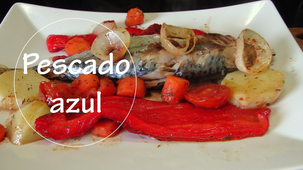 Como cocinar PESCADO AZUL fácil al HORNO con VERDURAS muy ...