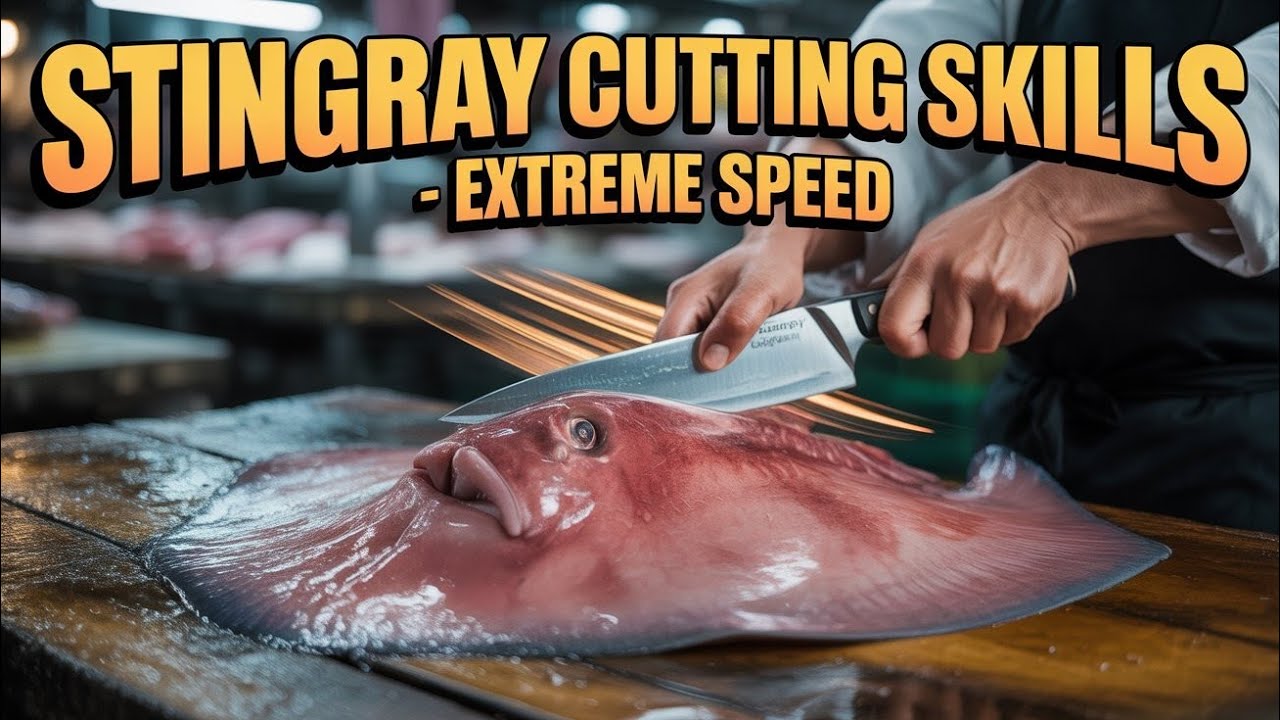 Stingray Cutting at Extreme Speed | Highly Skilled Fish Butchery ASMR