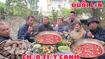 phá kỷ lục chảo tiết canh.Lê Toàn Food,làm món đuôi lợn,em gái xinh đẹp,tiếp cụ ông 70 tuổi