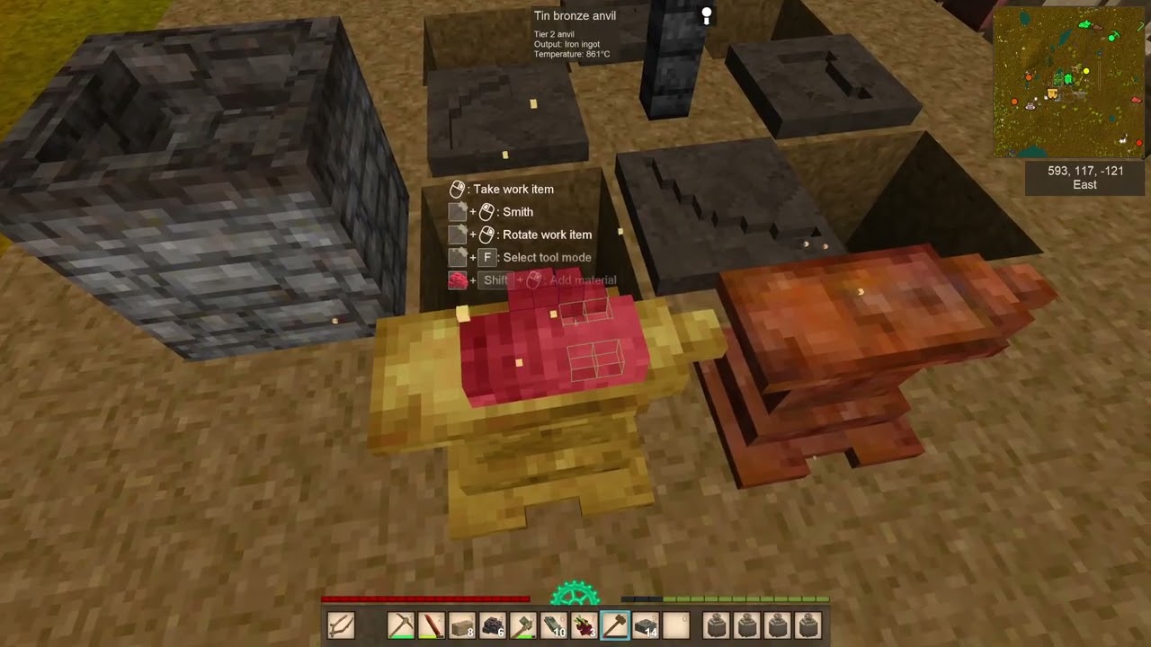 How to make an iron ingot from an iron bloom in Vintage Story