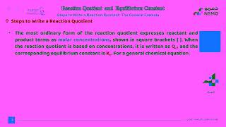 NSMO Olympiad -Science/Chemistry- Lesson 10 Reaction Quotient and Equilibrium Constant