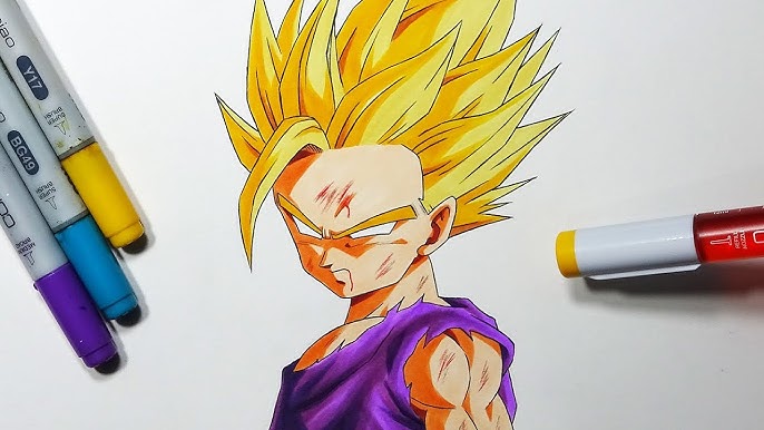 Tutorial da zoeira como desenhar o gohan passo a passo dragonball #dra