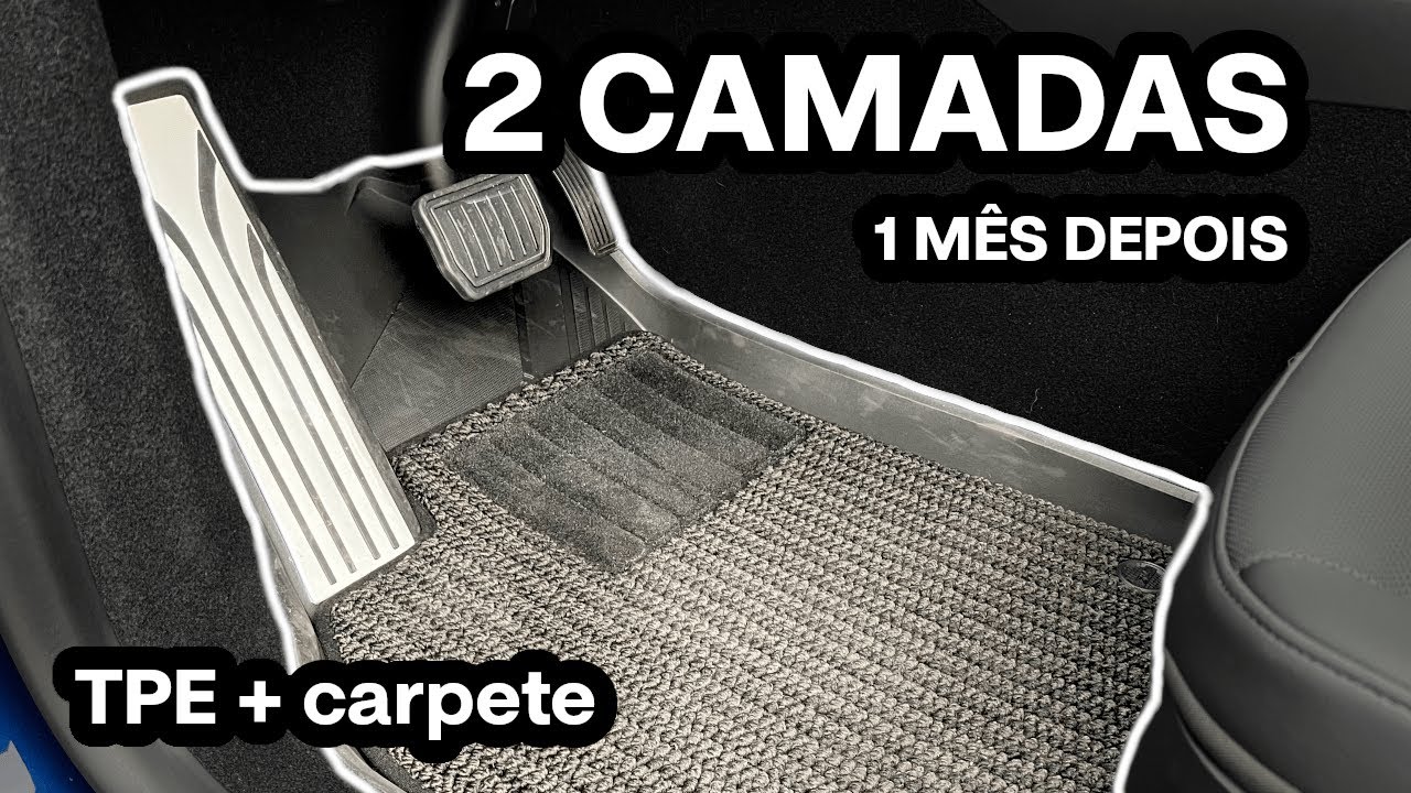 Tesla Model Y Juniper 2026: Tapetes 3W - 2 camadas valem a pena? (1 mês de uso)