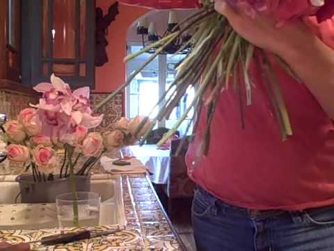 DIY Pink Bridal Bouquet - Euro Style Hand-Tied Design Part 3 - YouTube