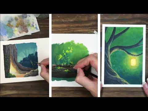 Woodland Walk - Ruth Wilshaw Gouache Landscape Tutorial — Ruth