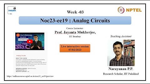 Week-3: Noc23-ee19 : Analog Circuits